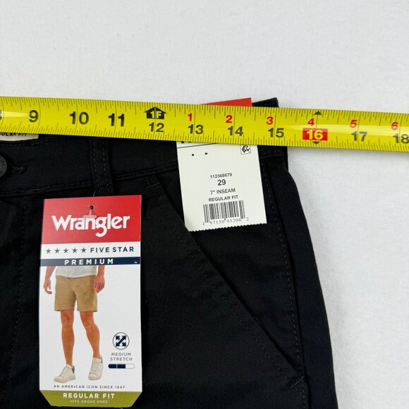 Wrangler Men's Five Star Premium Stretch Regular Fit Black Shorts Size 29x7 NWT - Picture 8 of 11